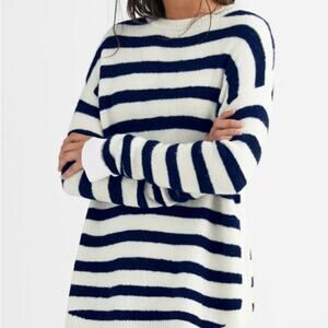 Ellos Wool Striped Tunic Sweater